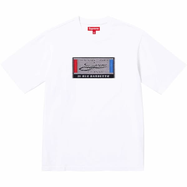 Supreme Intarsia Label S/S Top - White (front)