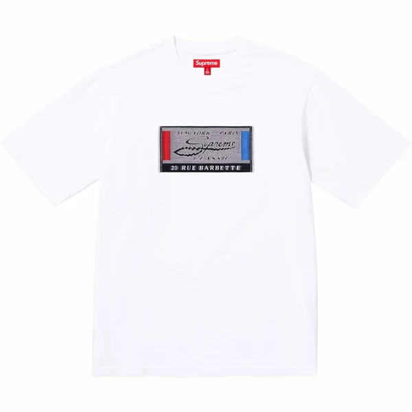 Supreme Intarsia Label S/S Top - White (front)