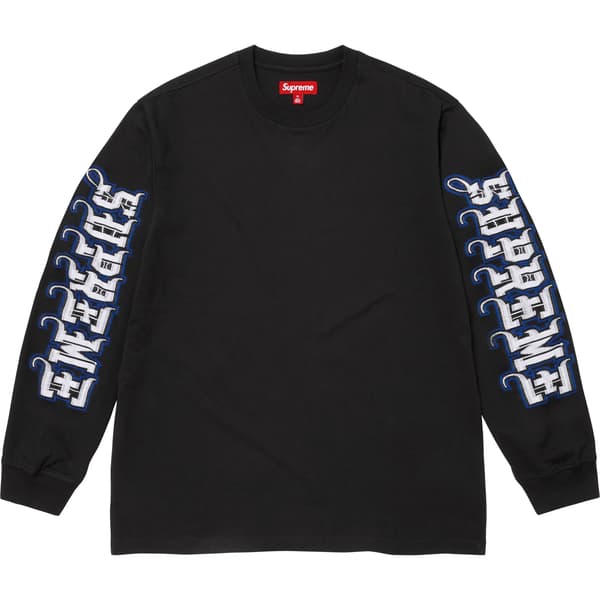 Supreme Intarsia Sleeve L/S Top - Black (front)