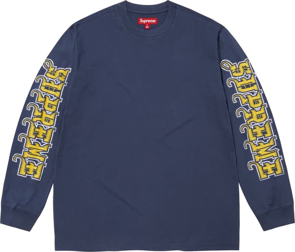Supreme Intarsia Sleeve L/S Top - Navy (front)