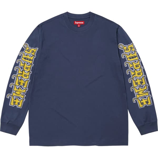 Supreme Intarsia Sleeve L/S Top - Navy (front)