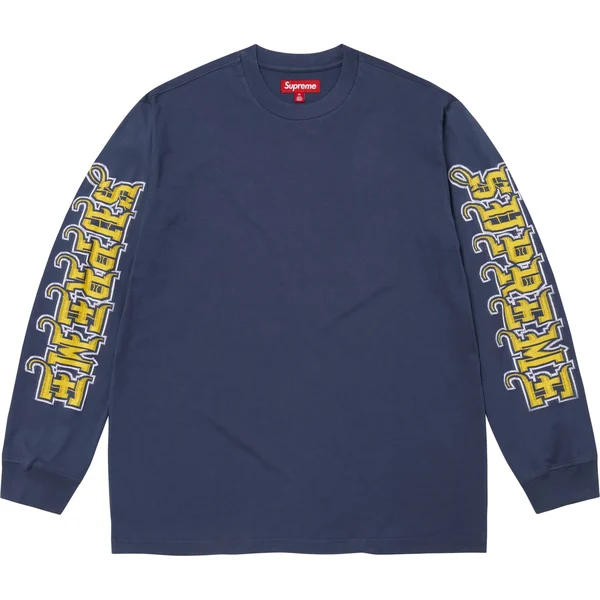 Supreme Intarsia Sleeve L/S Top - Navy (front)