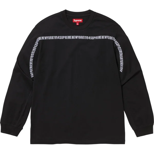 Supreme Intarsia Stripe L/S Top - Black (front)