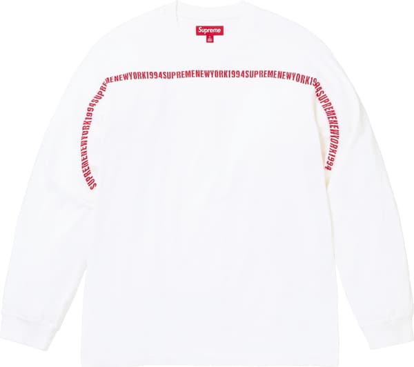 Supreme Intarsia Stripe L/S Top - White (front)