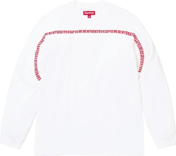 Supreme Intarsia Stripe L/S Top - White (front)