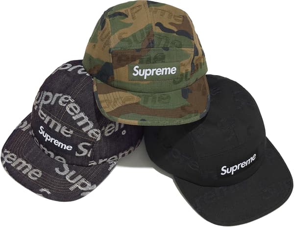 Supreme Jacquard Logos Denim Camp Cap - Product Image