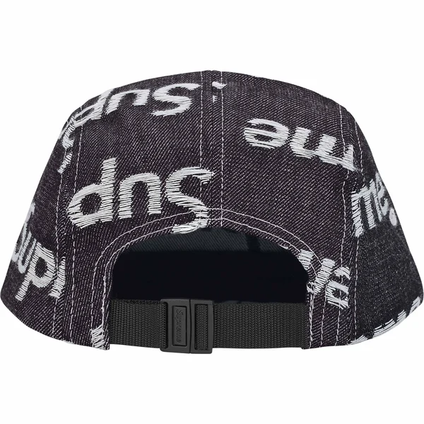Supreme Jacquard Logos Denim Camp Cap - Rigid Indigo (front)