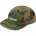 Supreme Jacquard Logos Denim Camp Cap - Woodland Camo (front)