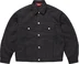 Supreme Jacquard Logos Denim Trucker Jacket - Black (front)
