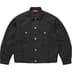 Supreme Jacquard Logos Denim Trucker Jacket - Black (front)