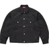 Supreme Jacquard Logos Denim Trucker Jacket - Black (front)