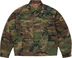 Supreme Jacquard Logos Denim Trucker Jacket - Woodland Camo (front)