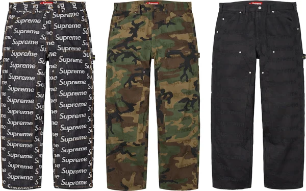 Supreme Jacquard Logos Double Knee Denim Painter Jean - Product Image