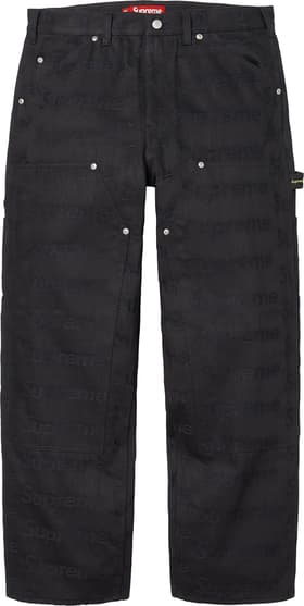 Supreme Jacquard Logos Double Knee Denim Painter Jean Black