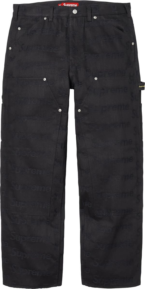 Supreme Jacquard Logos Double Knee Denim Painter Jean - Black (front)