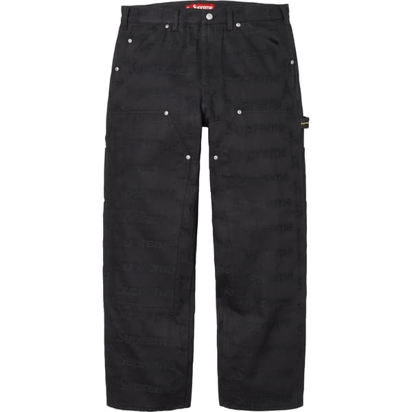 Supreme Jacquard Logos Double Knee Denim Painter Jean - Black (front)