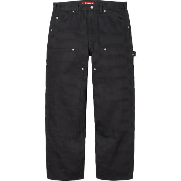 Supreme Jacquard Logos Double Knee Denim Painter Jean - Black (front)