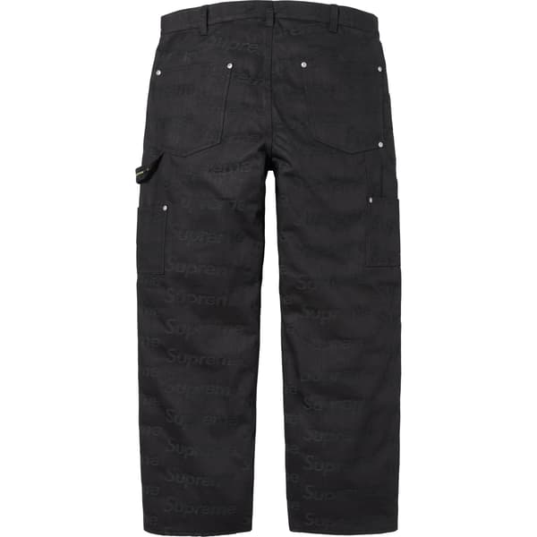Supreme Jacquard Logos Double Knee Denim Painter Jean - Black (front)