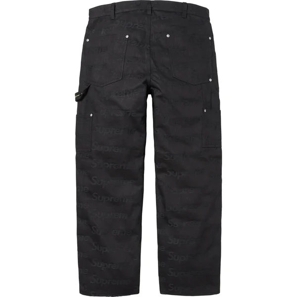 Supreme Jacquard Logos Double Knee Denim Painter Jean - Black (front)