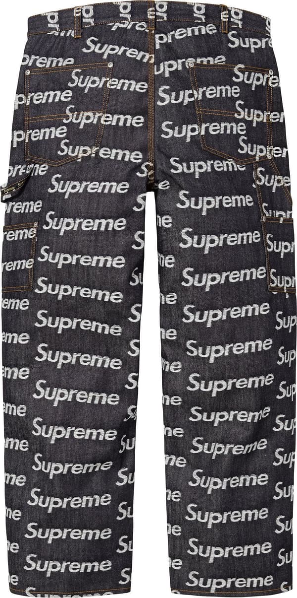 Supreme Jacquard Logos Double Knee Denim Painter Jean - Rigid Indigo (front)