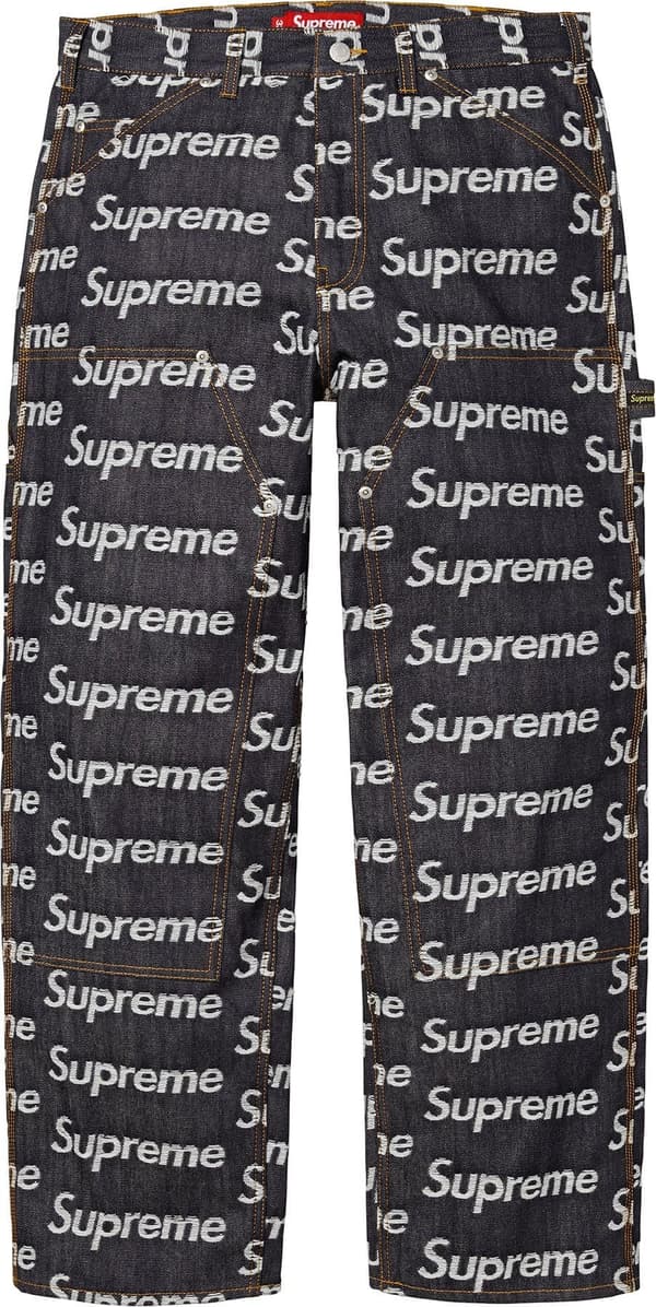 Supreme Jacquard Logos Double Knee Denim Painter Jean - Rigid Indigo (front)