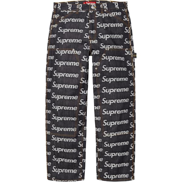 Supreme Jacquard Logos Double Knee Denim Painter Jean - Rigid Indigo (front)
