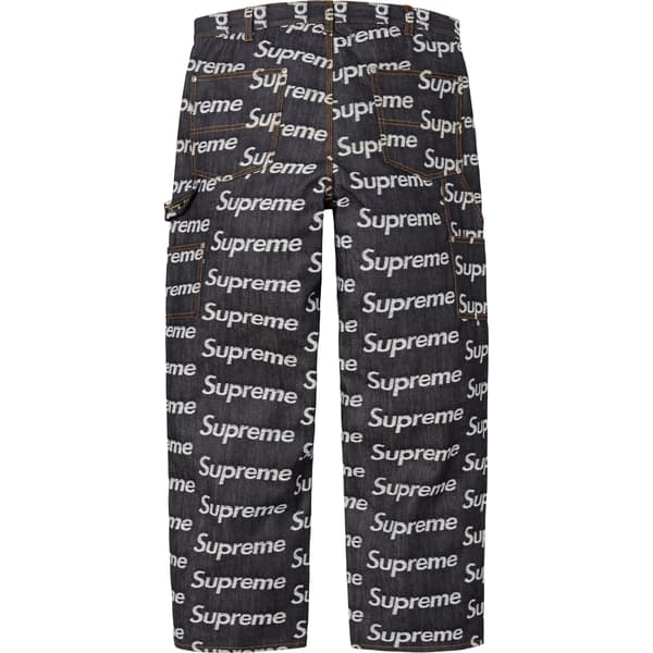 Supreme Jacquard Logos Double Knee Denim Painter Jean - Rigid Indigo (front)