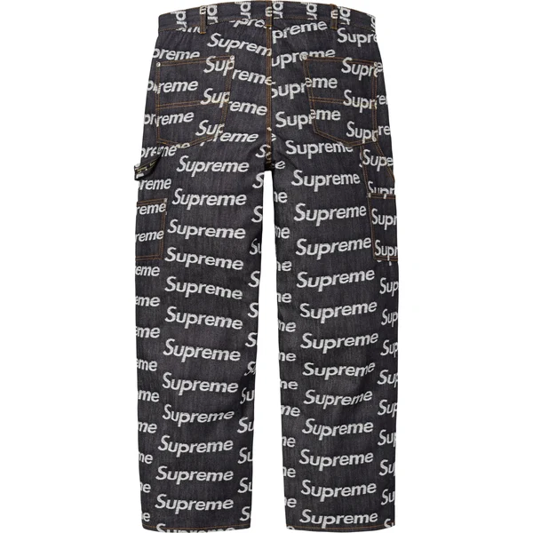 Supreme Jacquard Logos Double Knee Denim Painter Jean - Rigid Indigo (front)