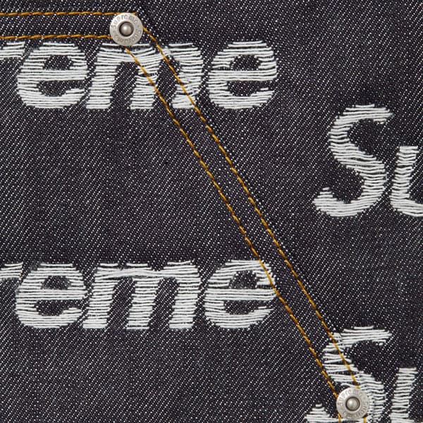 Supreme Jacquard Logos Double Knee Denim Painter Jean - Rigid Indigo (front)