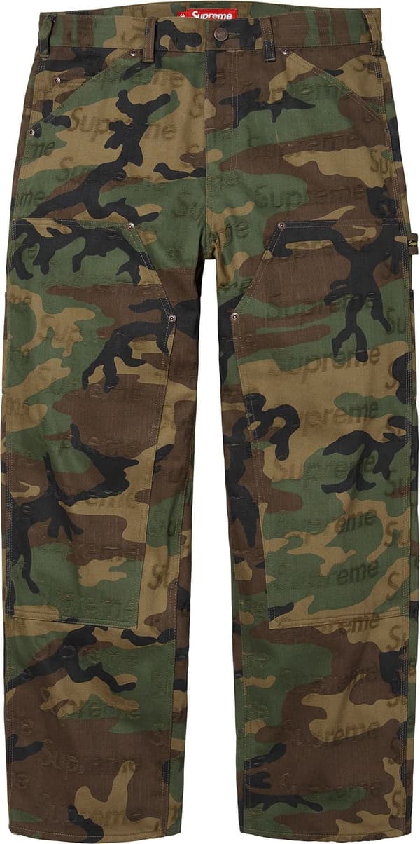 Supreme Jacquard Logos Double Knee Denim Painter Jean - Woodland Camo (front)