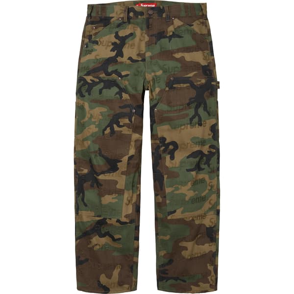 Supreme Jacquard Logos Double Knee Denim Painter Jean - Woodland Camo (front)