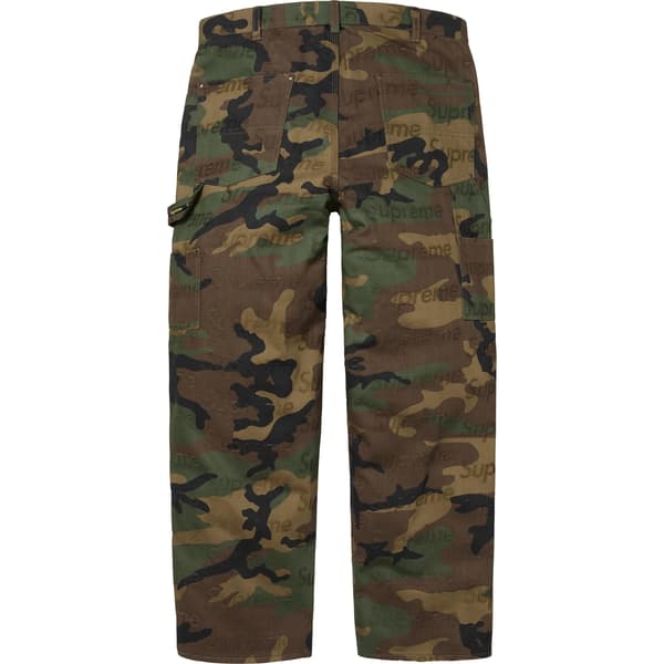 Supreme Jacquard Logos Double Knee Denim Painter Jean - Woodland Camo (front)