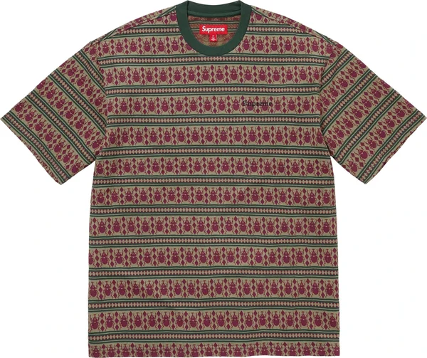 Supreme Jacquard Scarab S/S Top - Olive (front)