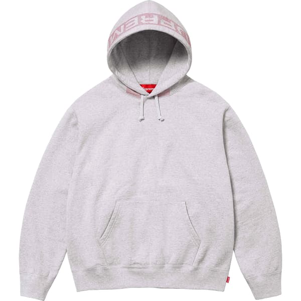Supreme Jacquard Stripe Hooded Sweatshirt - Ash Grey (front)