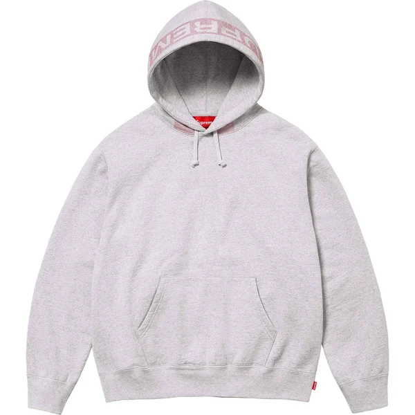 Supreme Jacquard Stripe Hooded Sweatshirt - Ash Grey (front)