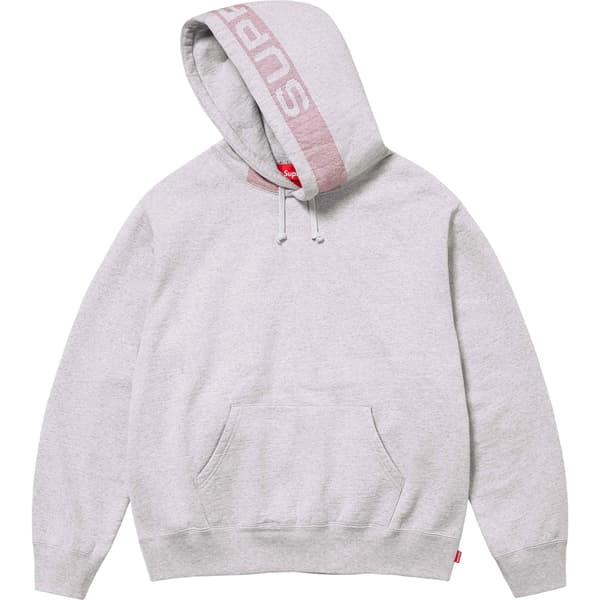 Supreme Jacquard Stripe Hooded Sweatshirt - Ash Grey (front)