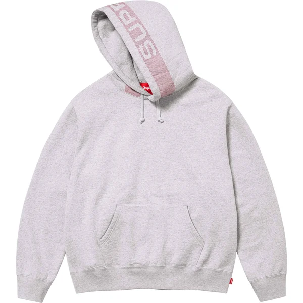 Supreme Jacquard Stripe Hooded Sweatshirt - Ash Grey (front)