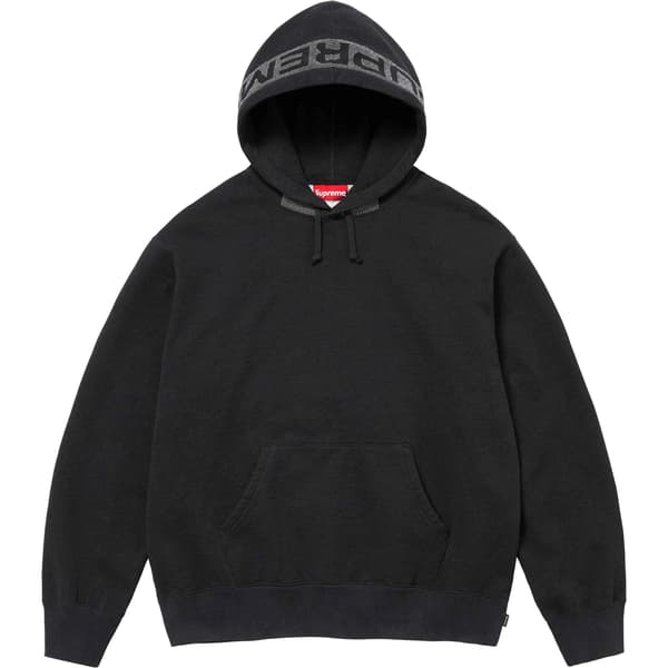 Supreme Jacquard Stripe Hooded Sweatshirt - Black (front)