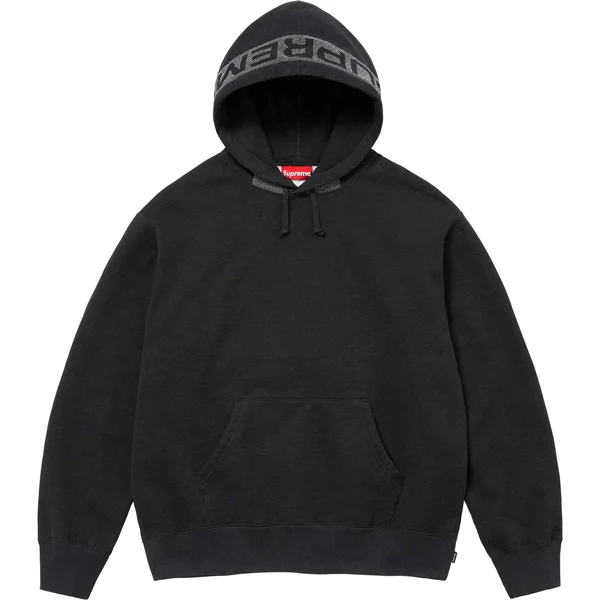 Supreme Jacquard Stripe Hooded Sweatshirt - Black (front)