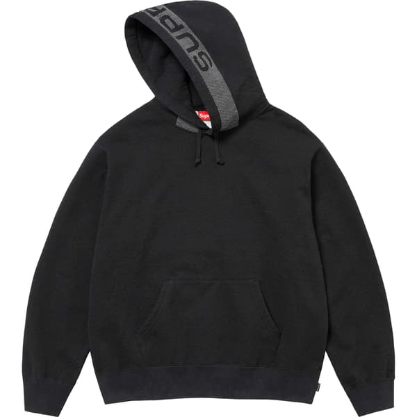 Supreme Jacquard Stripe Hooded Sweatshirt - Black (front)