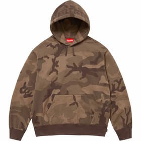 Supreme Jacquard Stripe Hooded Sweatshirt Brown Camo