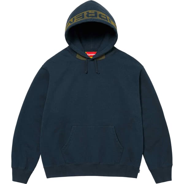Supreme Jacquard Stripe Hooded Sweatshirt - Navy (front)