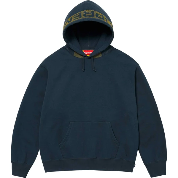 Supreme Jacquard Stripe Hooded Sweatshirt - Navy (front)