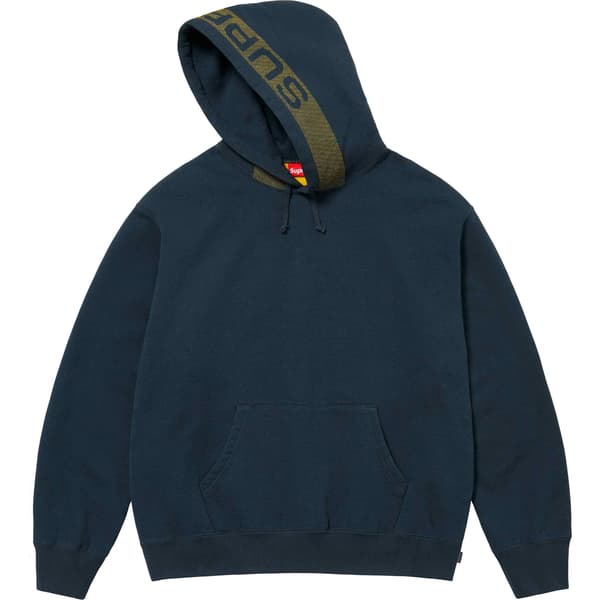 Supreme Jacquard Stripe Hooded Sweatshirt - Navy (front)