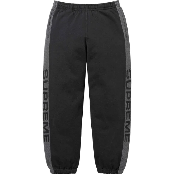 Supreme Jacquard Stripe Sweatpant - Black (front)