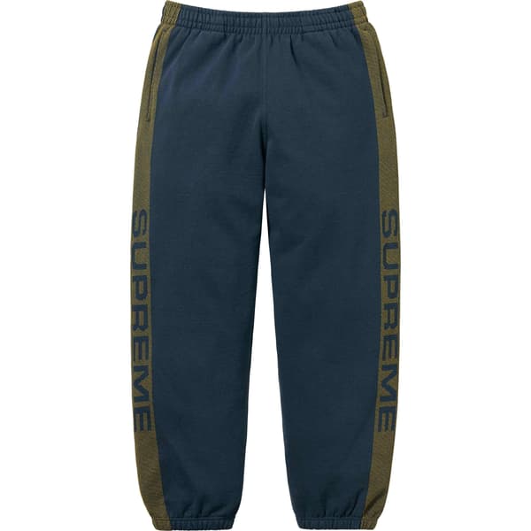 Supreme Jacquard Stripe Sweatpant - Navy (front)