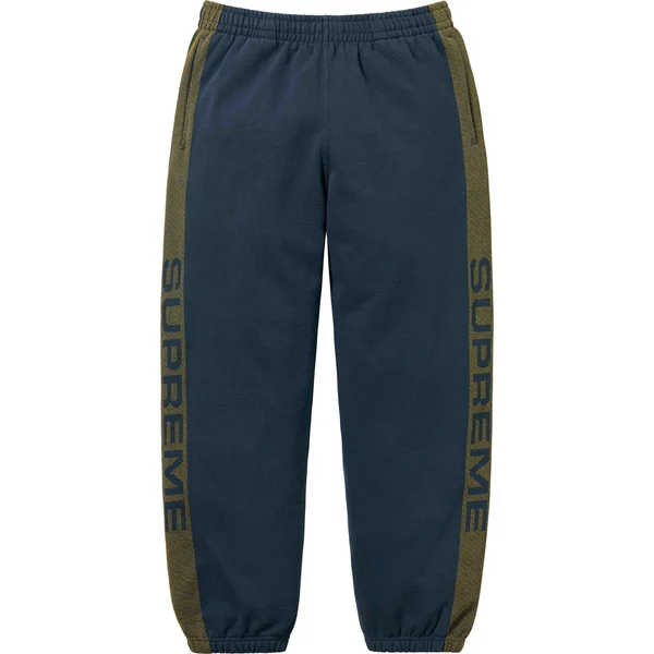 Supreme Jacquard Stripe Sweatpant - Navy (front)