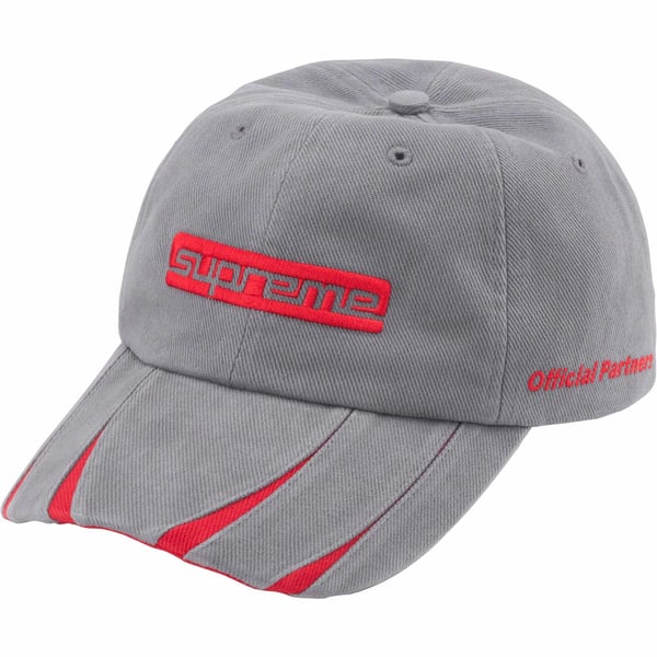 Supreme Jagged Visor 6-Panel - Grey (front)
