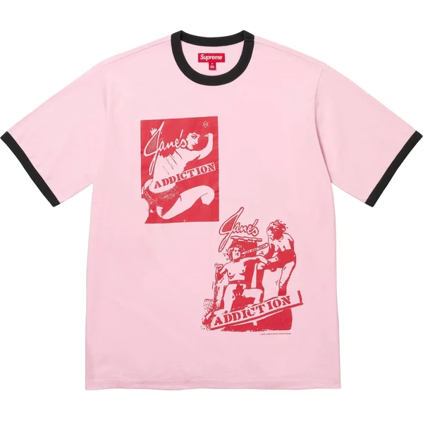 Supreme Jane's Addiction Ringer Tee - Pink (front)