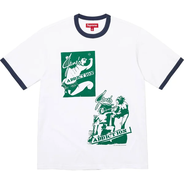 Supreme Jane's Addiction Ringer Tee - White (front)